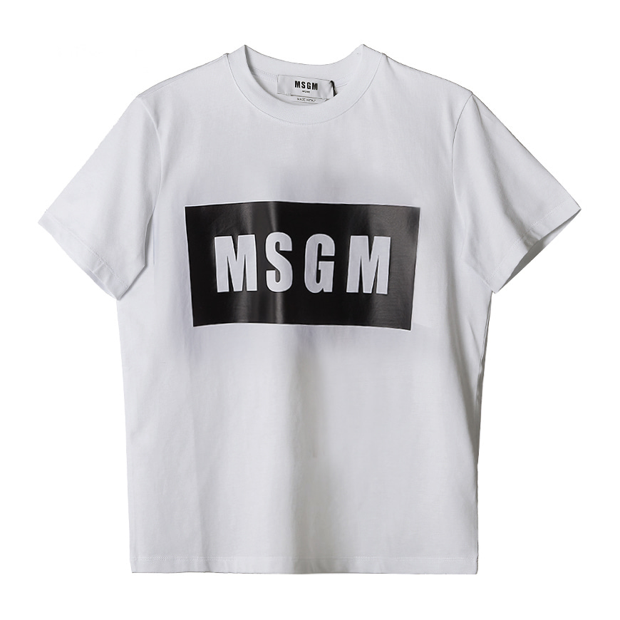 [라벨루쏘] [MSGM]  박스 로고 여성 티셔츠 3041MDM95 217298 01A