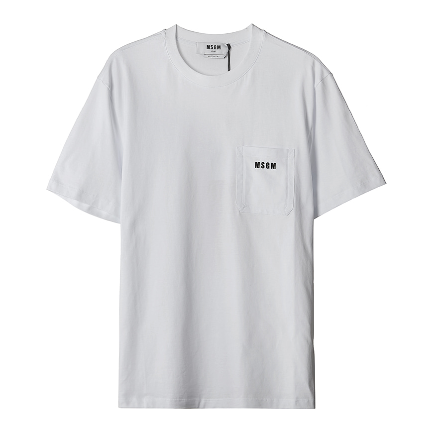[MSGM] 남성 포켓 로고 티셔츠3040MM73 217098 01