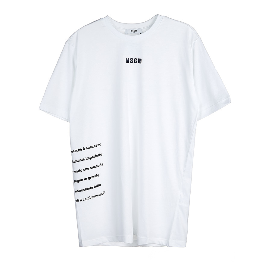 [라벨루쏘] [MSGM 키즈]  로고 티셔츠 MS027650 001 (8-10)
