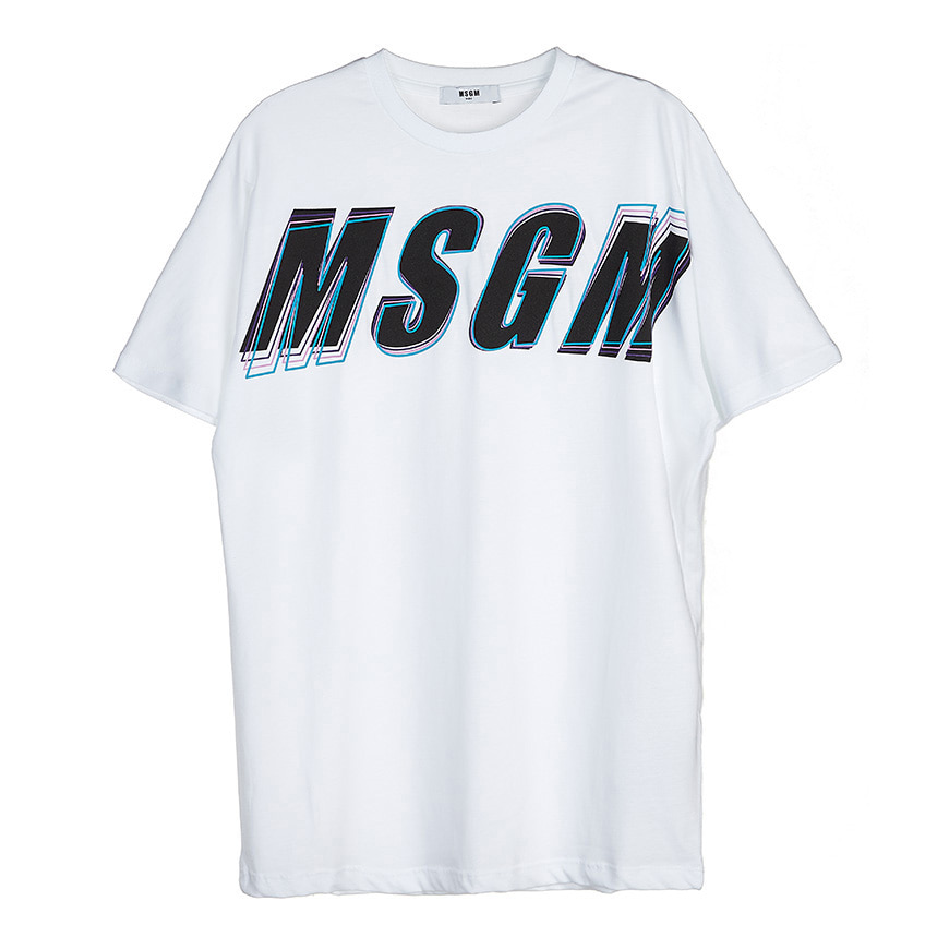 [라벨루쏘] [MSGM 키즈]  로고 티셔츠 MS027629 001 (8-10)