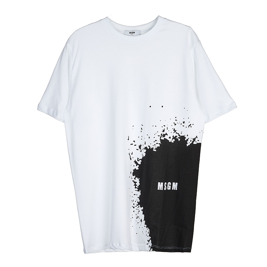 [라벨루쏘] [MSGM 키즈]  로고 티셔츠 MS027614 001 (8-10)