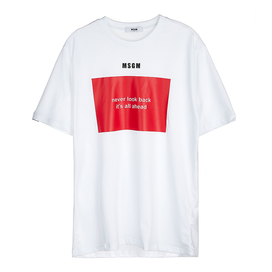 [라벨루쏘] [MSGM 키즈]  로고 티셔츠 MS026833 00106 (8-10)
