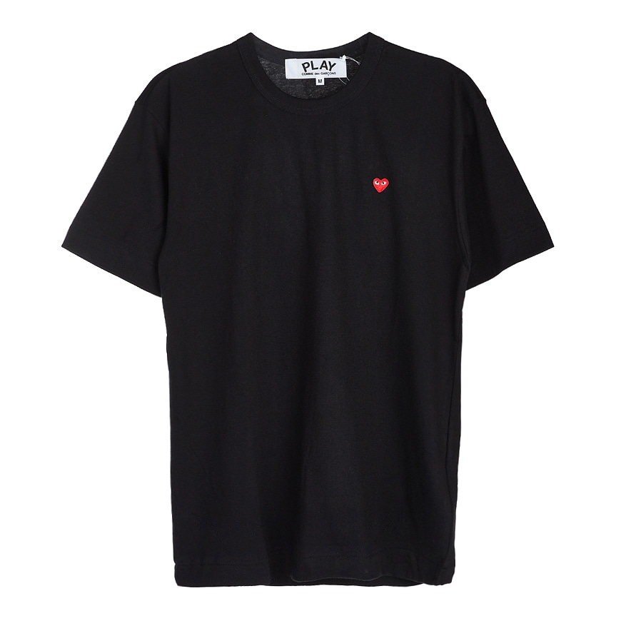 [라벨루쏘] [꼼데가르송]  스몰 하트 로고 반팔 티셔츠 P1T200 BLACK