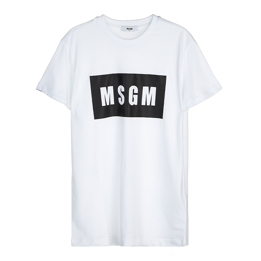[라벨루쏘] [MSGM 키즈]  로고 티셔츠 MS026829 001 (12-14)