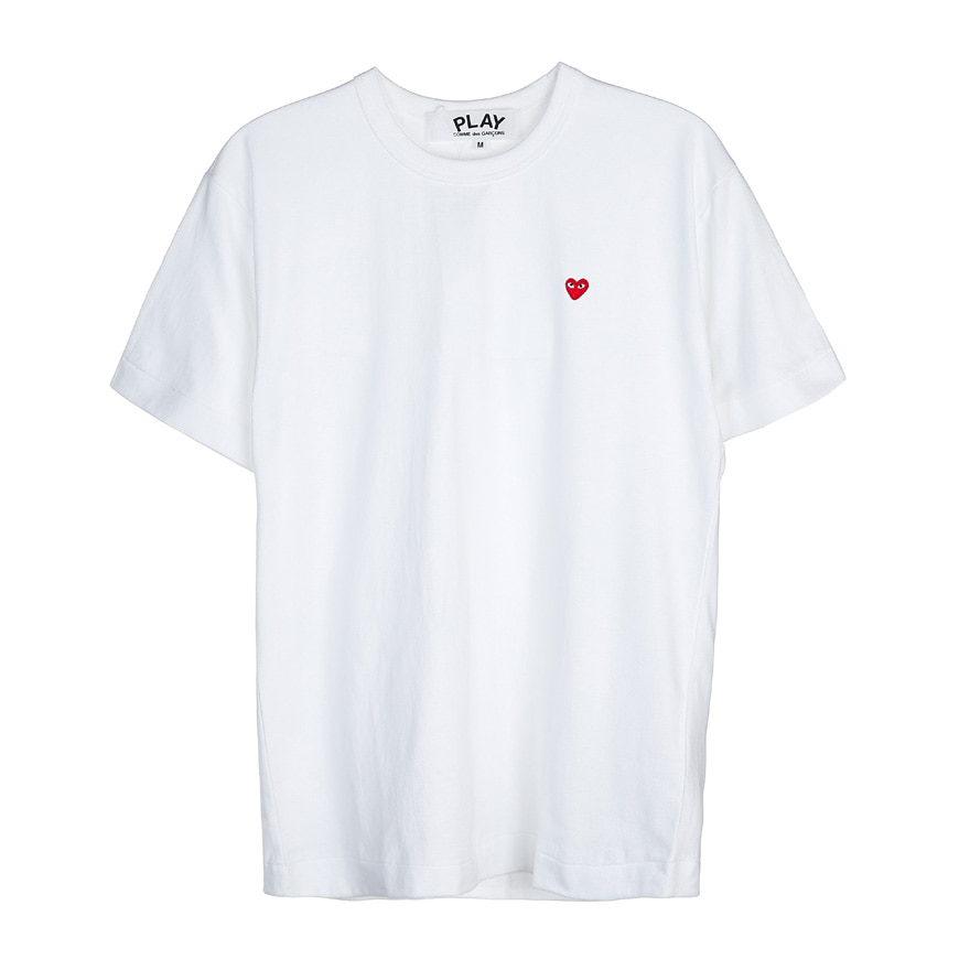 [라벨루쏘] [꼼데가르송]  스몰 하트 로고 반팔 티셔츠 P1T200 WHITE