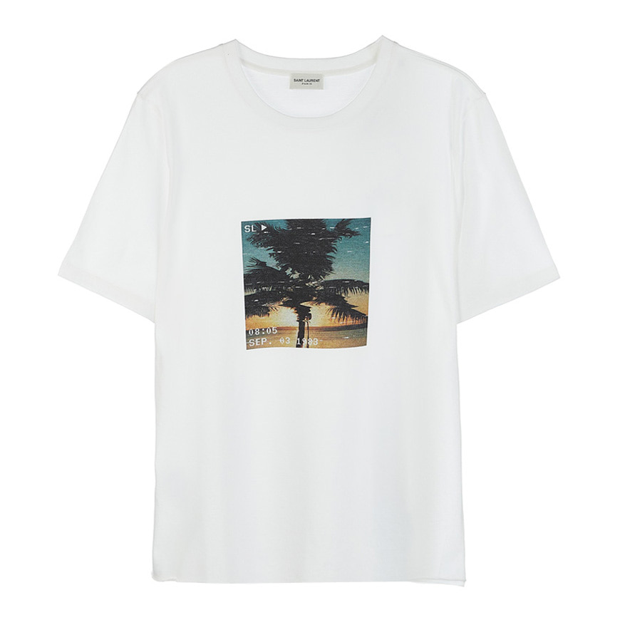 [라벨루쏘] [생로랑]  프린트 여성 티셔츠 646190 Y36AD 8486