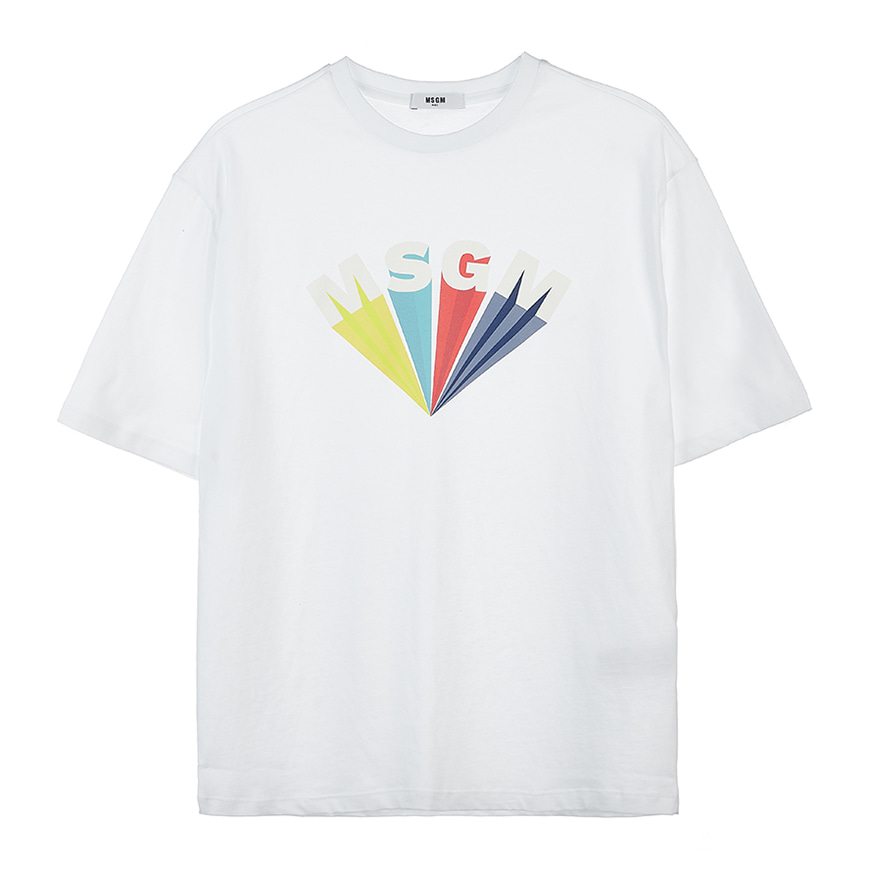 [라벨루쏘] [MSGM 키즈] [22SS] 멀티컬러 로고 티셔츠 MS028984 001 (8-10)