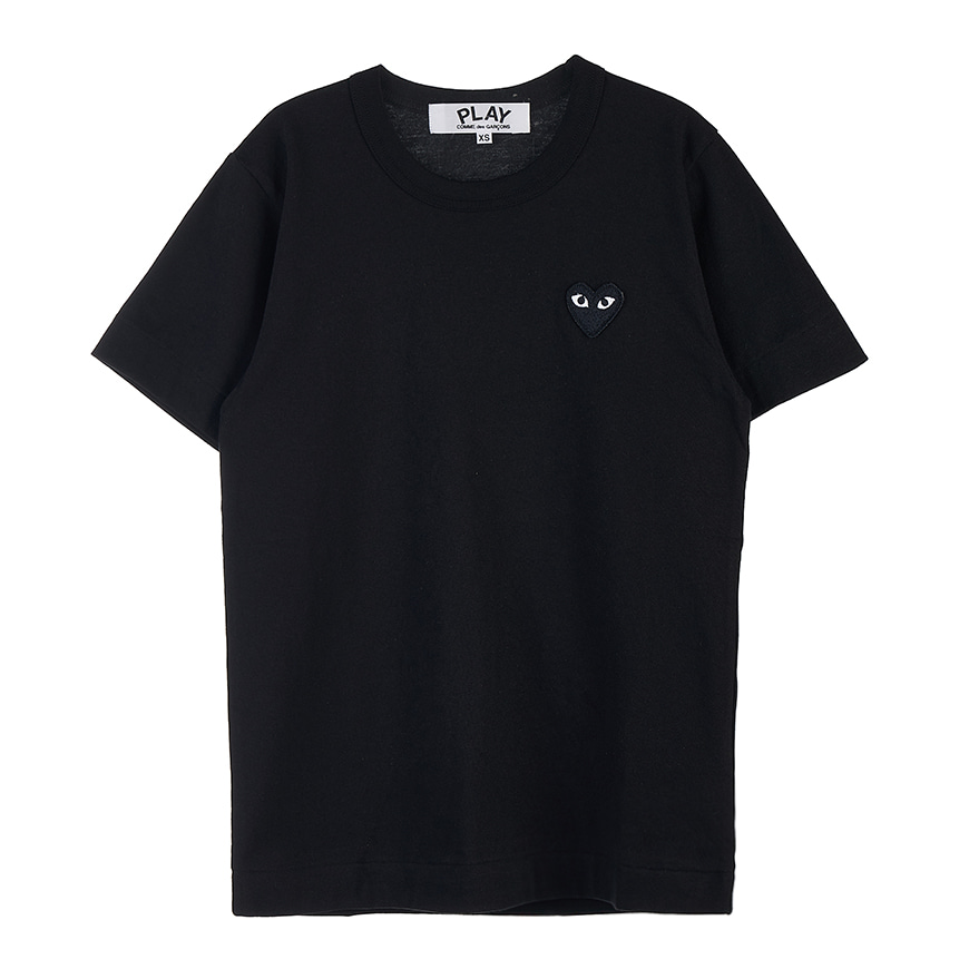 [꼼데가르송]  여성 블랙 하트 와펜 여성 티셔츠  P1T063 BLACK