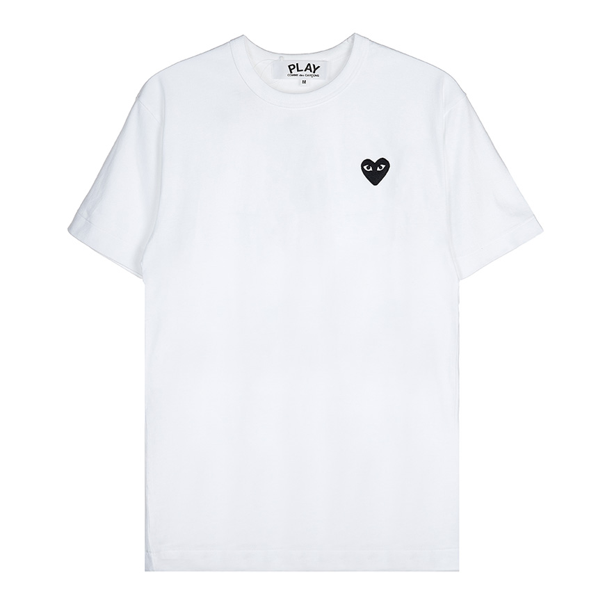 [꼼데가르송]  남성 하트 로고 반팔 티셔츠  P1T064 WHITE