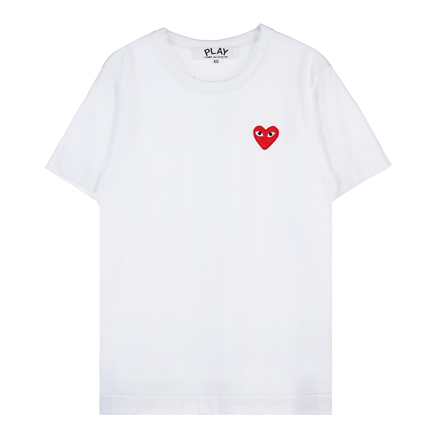 [꼼데가르송]  여성 하트 로고 와펜 여성 티셔츠  P1T107 WHITE
