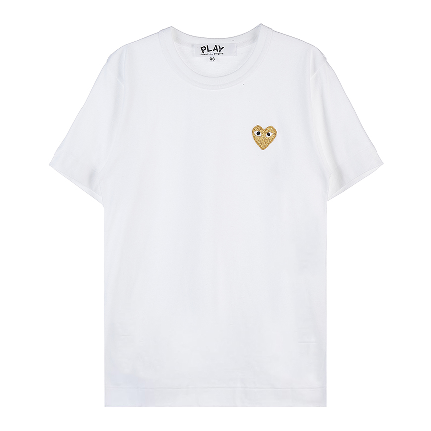 [꼼데가르송]  여성 골드 와펜 여성 티셔츠  P1T215 WHITE