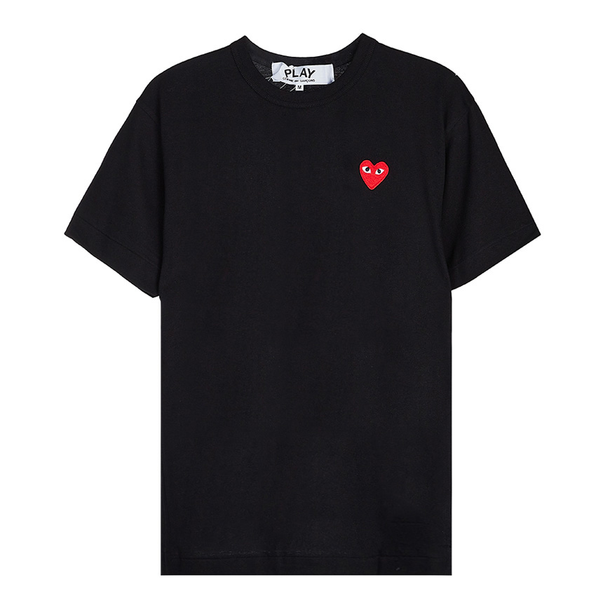 [꼼데가르송]  남성 하트 로고 반팔 티셔츠  P1T108 BLACK
