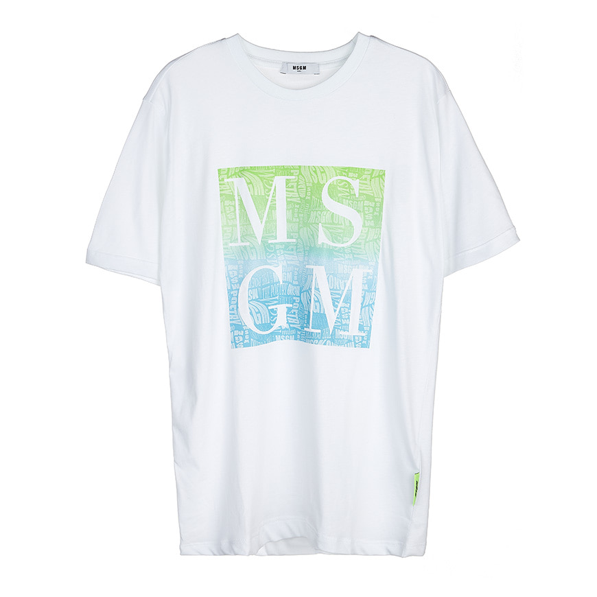 [라벨루쏘] [MSGM 키즈]  로고 티셔츠 MS027586 001 (12-14)
