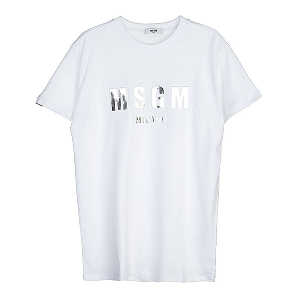 [라벨루쏘] [MSGM 키즈]  로고 티셔츠 MS027389 001 (12-14)
