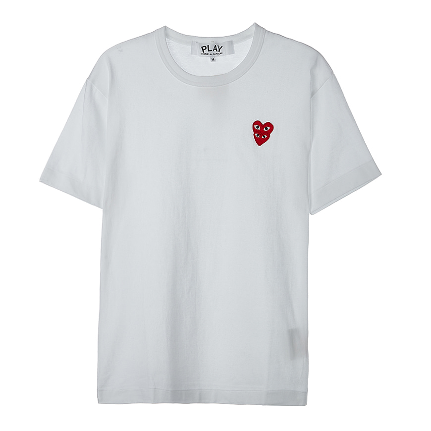 [라벨루쏘] [꼼데가르송] [21FW] 하트 로고 남성 티셔츠 P1T288 WHITE