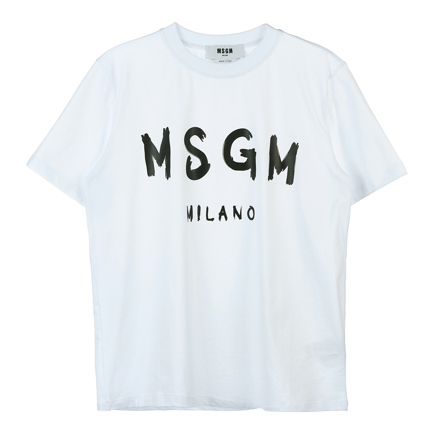 [라벨루쏘] [MSGM] [22SS] 브러쉬 로고 여성 티셔츠 2000MDM510 200002 01