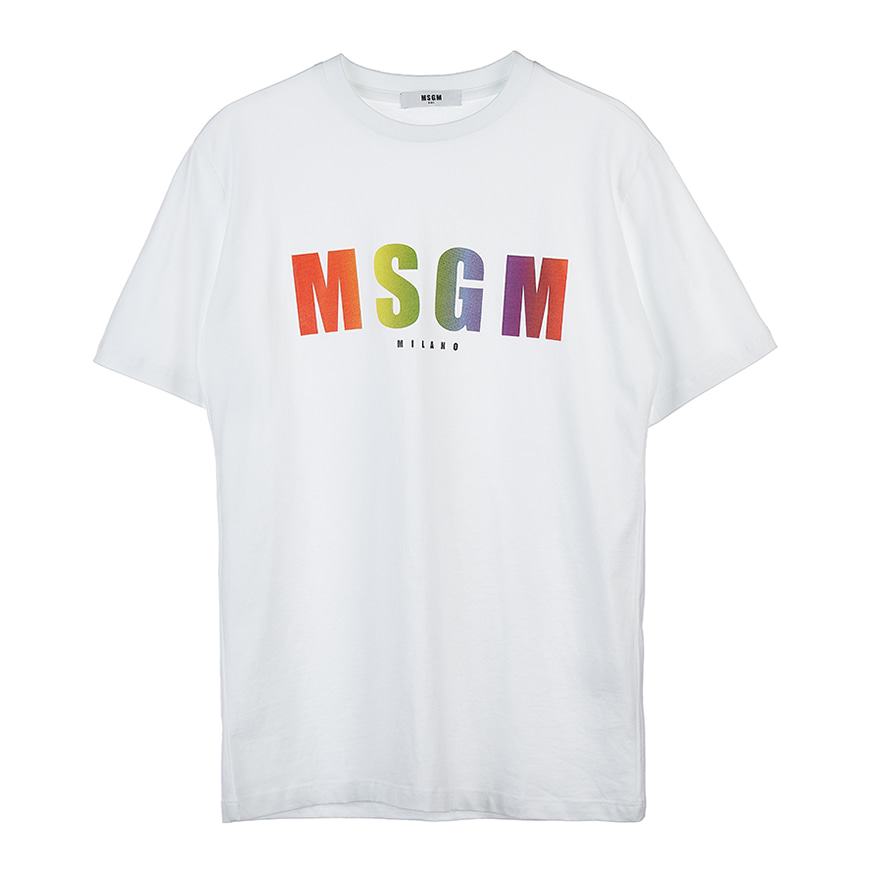 [라벨루쏘] [MSGM 키즈] [22SS] 멀티컬러 로고 티셔츠 MS028899 001 (12-14)