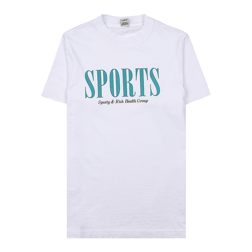 [스포티앤리치] 공용 로고 코튼 반팔 티셔츠SPORTS T SHIRT WHITE FADED TEAL