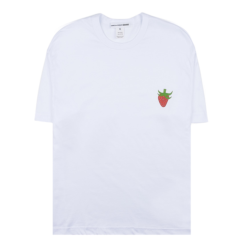 [꼼데가르송] 남성 스트로베리 프린트 티셔츠FKT014 WHITE